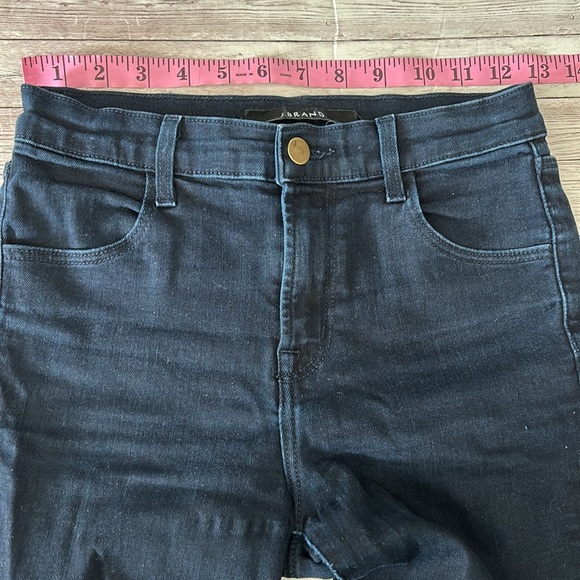 J Brand Alana High Rise Skinny Jeans in Shy Wash Dark Black Blue - Picture 5 of 12